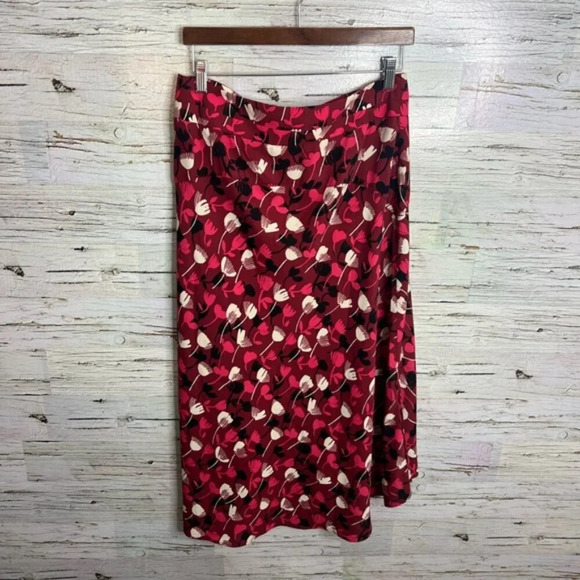 CAbi 4212 Corsage Floral Midi Skirt Size  8 NEW Wine Blossom Print - Picture 7 of 7